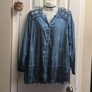 Denim 24/7 Button Up Jacket or Top